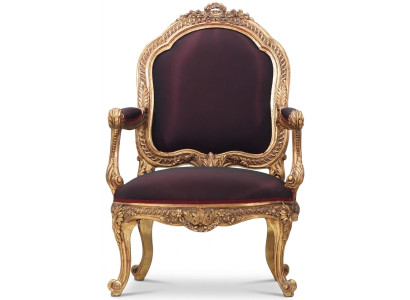 Chaise Trône Baroque Rococo Textile 1 Place Canapé Rembourrage Fauteuil Meubles Italiens