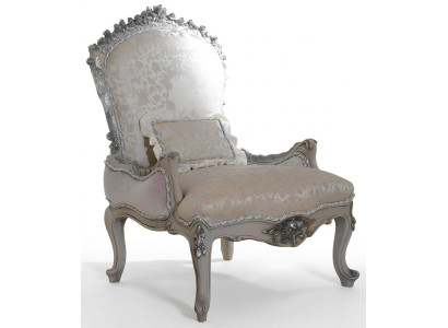 Fauteuil de luxe en tissu de trône rococo baroque en bois massif italien Meuble une place