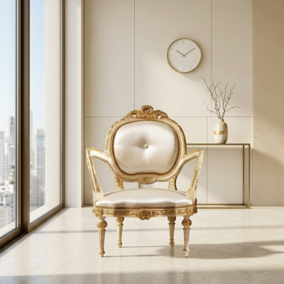 Salle à manger Chaise Fauteuil Rembourrage Mobilier Classique Italie Ameublement Trône nouveau