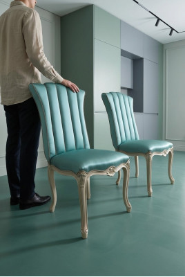 Chaise de salle à manger Luxe Salon Mobilier Italien Fauteuil Baroque Rococo neuf