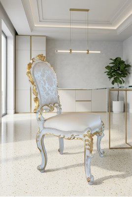 Design Chaise de salon Chaises de salle à manger Tissu Tapisserie Armchair Baroque