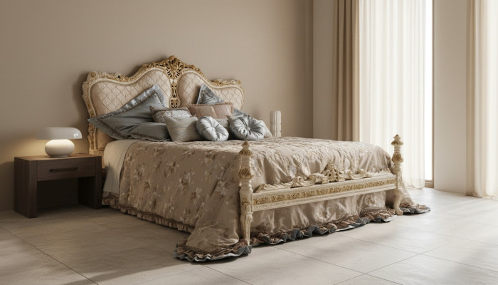 Lit Chesterfield de luxe Double Meubles italiens Mobilier Boiserie Lits
