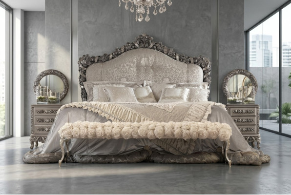 Lit Chesterfield Lits Doubles Cuir Style Ancien Meubles de Luxe Italiens Neufs