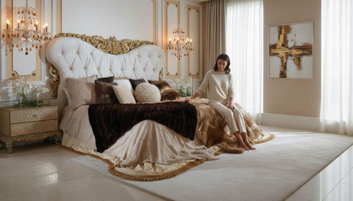 Chesterfield lit tête de lit lits rembourrage hôtel meubles ameublement italien