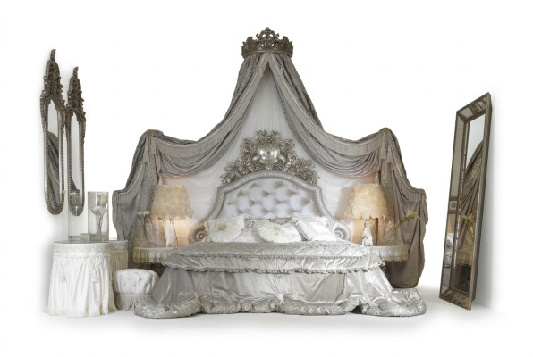 Lit Chesterfield Argent Lit Chambre de Luxe Lits en bois Italien nouvelle conception de meubles