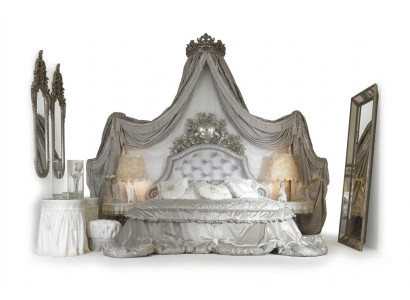 Lit Chesterfield Argent Lit Chambre de Luxe Lits en bois Italien nouvelle conception de meubles