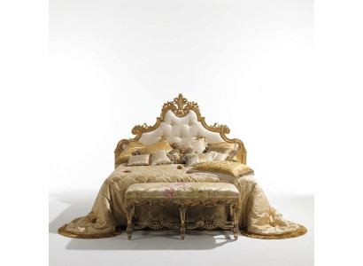 Lit Chesterfield Lits de luxe Bois Meubles italiens Lit double Poster nouveau