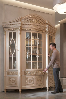 Vitrines Armoire en verre Bois massif Buffet Bahut Vitrine Salon Meubles Bois massif