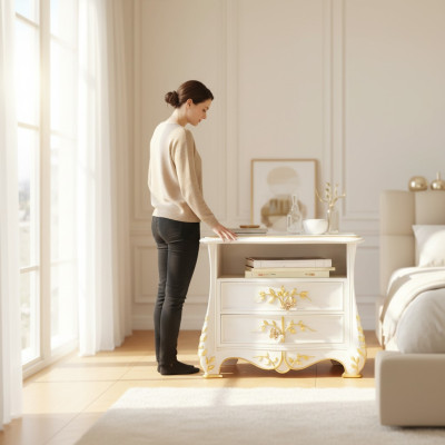 Table de chevet classique en bois massif Tables italiennes Meubles Ameublement Table nouveau