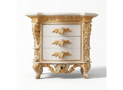 Table de chevet de luxe avec motif sculpté