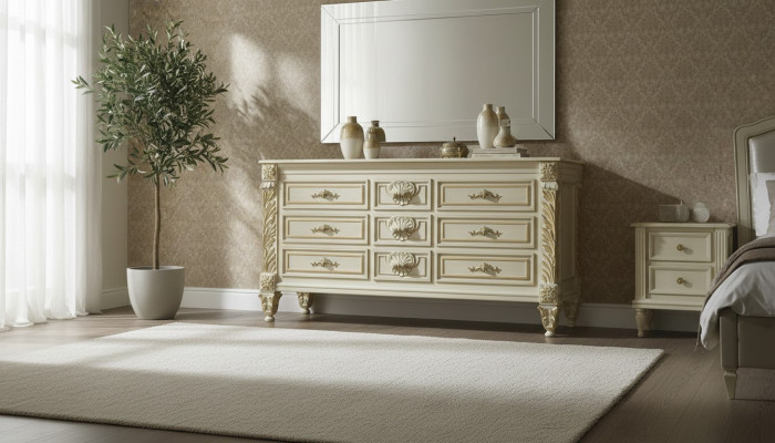 Commode Salon Commodes Tiroirs Bois Buffet Armoire Armoires Massif