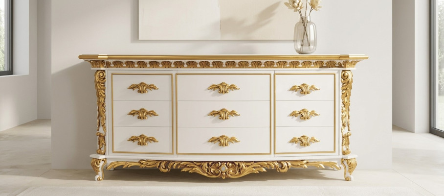 Commode Salon Commodes Tiroirs Bois Buffet Armoire Armoires Solide