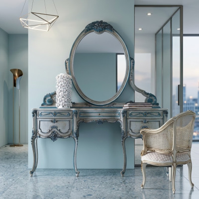 Console Commode table murale Classique r Consoles Table console avec miroir Luxe