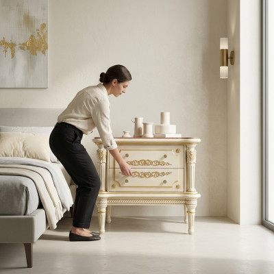 Table de chevet Design Table Meubles Tables de chevet Bois Chambre Table d'appoint nouveau