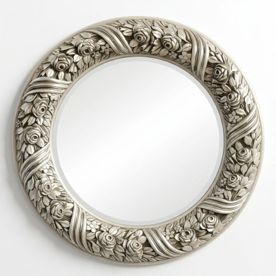 Miroir mural Miroir Miroir rond Miroir argente Baroque Rococo Mobilier Italie Bois