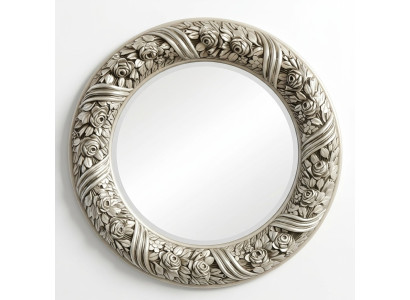 Miroir mural Miroir Miroir rond Miroir argente Baroque Rococo Mobilier Italie Bois