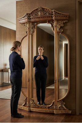 Miroir mural Miroir Sculpture Mobilier italien Meubles 125x224cm neuf