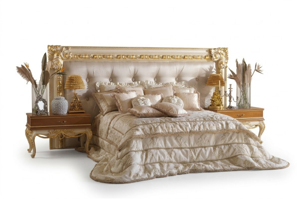 Lit Chesterfield Lit double Lits de luxe Affiche Bois Meubles italiens neufs