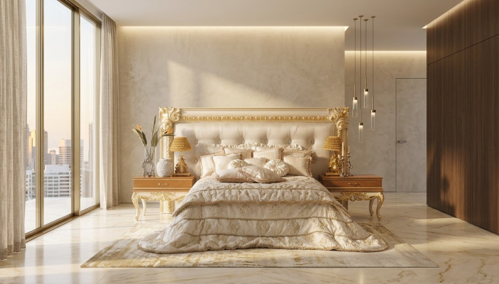 Lit Chesterfield Lits doubles de luxe Mobilier italien Agencements Boiserie