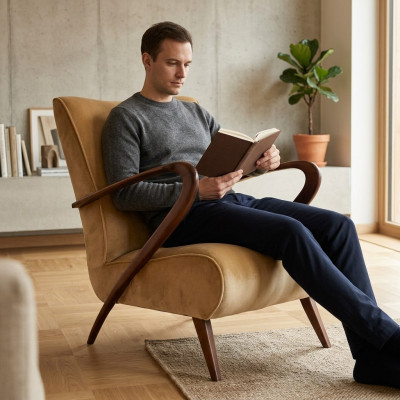Salon Chaise Salle d'étude Bois Luxe Meubles Designer Chaises en bois Détente Nouveau