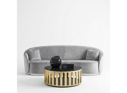 Canapé en cuir trois places de style italien neuf pour salon, meuble rembourré.