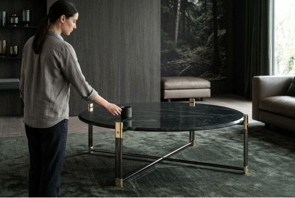 Table ronde Table basse en marbre Table d'appoint Tables en pierre Meubles italiens neufs