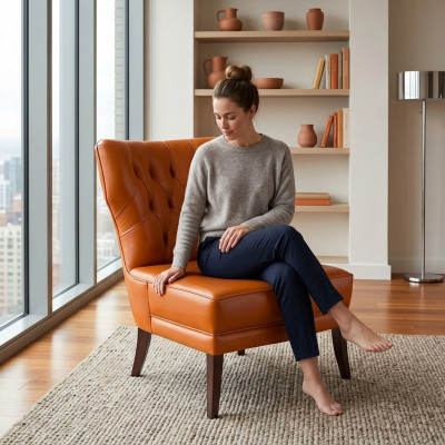 Fauteuil Chesterfield en cuir sièges rembourrés Canapé de meubles de luxe Chaises de bureau nouvel