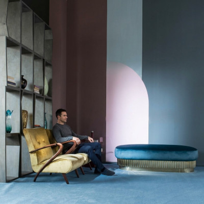 Fauteuil Salon Canapé Sofa Siège unique Tapisserie Meubles italiens Velours Design