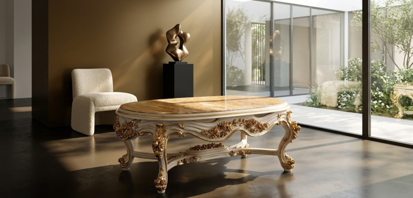 Table basse Tables basses Tables de séjour Table de salon Meubles italiens Baroque Rococo neuf