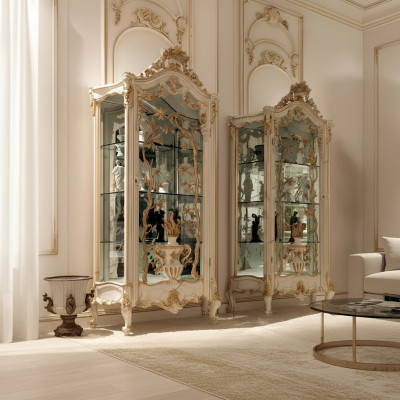 Vitrines Armoire en verre Armoires Étagère en bois Vitrine Design moderne Salon neuf