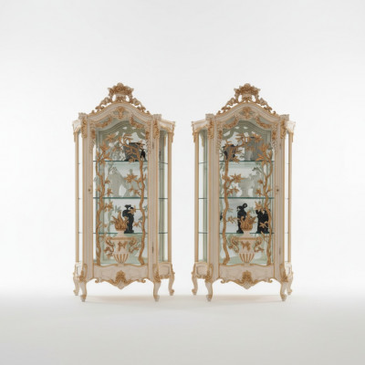 Vitrines Armoire en verre Armoires Étagère en bois Vitrine Design moderne Salon neuf