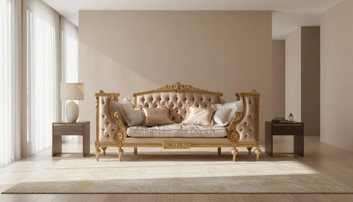Canapé Trois Places Canapé Tissu Ameublement Chesterfield Baroque Style Antique nouveau