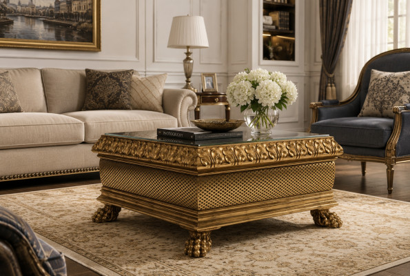 Table basse Design Mobilier Style Baroque Bois Table italienne Tables Tables Tables à café