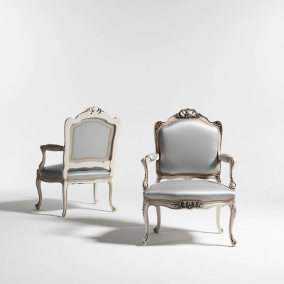 Fauteuil classique à accoudoirs Baroque Rococo Fauteuil italien en bois à une place nouveau