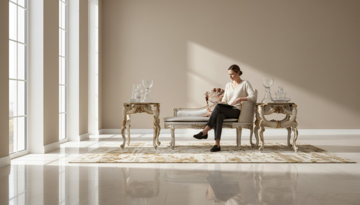 Table d'appoint Table Table Basse Table de salon Bois Royal Côté Baroque Tables
