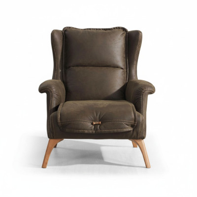 Fauteuil à ailes douces canapé fauteuil une place mobilier en faux daim noir