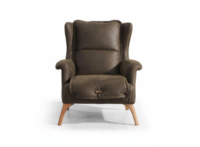 Fauteuil à ailes douces canapé fauteuil une place mobilier en faux daim noir