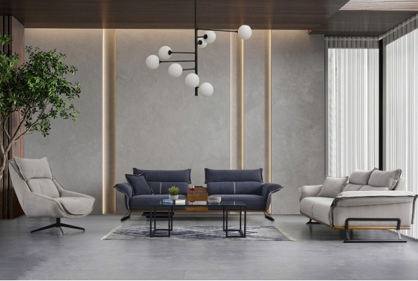 Ensemble de canapé de luxe Ensemble de canapé de meubles de style italien Suite 3 pièces