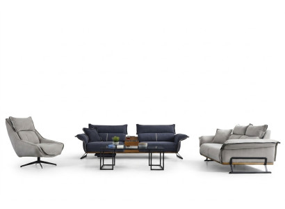 Ensemble de canapé de luxe Ensemble de canapé de meubles de style italien Suite 3 pièces