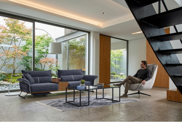 Suite de luxe Canapé ensemble 4+1 Canapé Canapés Fauteuil Tissu Ensemble de 2 pièces.