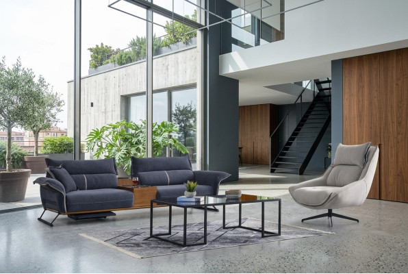 Suite de luxe Canapé ensemble 4+1 Canapé Canapés Fauteuil Tissu Ensemble de 2 pièces.