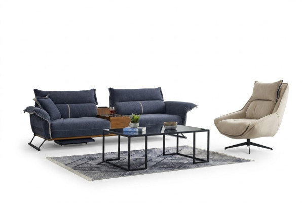 Suite de luxe Canapé ensemble 4+1 Canapé Canapés Fauteuil Tissu Ensemble de 2 pièces.