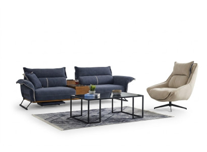 Suite de luxe Canapé ensemble 4+1 Canapé Canapés Fauteuil Tissu Ensemble de 2 pièces.