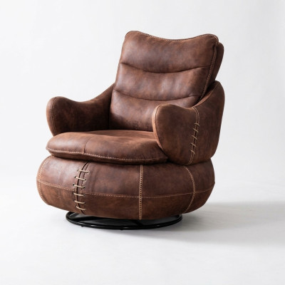 Fauteuil Siège Design Classique Salon Revêtement Siège Simple en Cuir Style Mobilier de Luxe