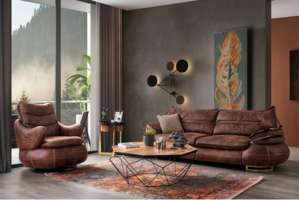Ensemble de canapé de style occidental de luxe des États-Unis Loft Furniture 3+1 places Canapé Fauteuil 2 pièces. nouveau