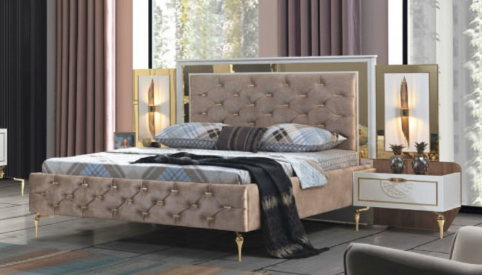 Chesterfield Lit Revêtement Design Luxe Double Hôtel Italien