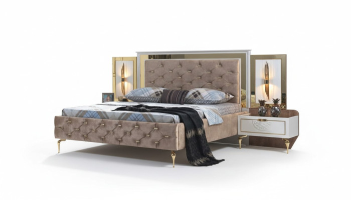 Chesterfield Lit Revêtement Design Luxe Double Hôtel Italien