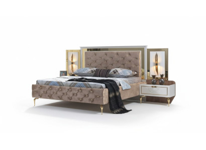 Chesterfield Lit Revêtement Design Luxe Double Hôtel Italien