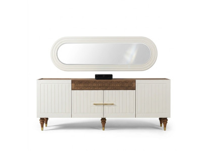 Commode Tiroirs Bois Buffet Miroir Solide Commodes Salle de séjour