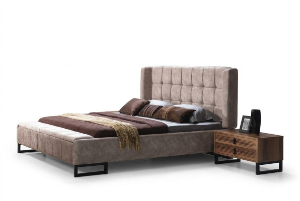 Lit Lit double Lits Mobilier Ameublement Chambre à coucher Design Tissu